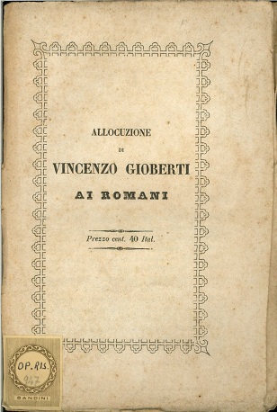 Allocuzione di Vincenzo Gioberti ai Romani