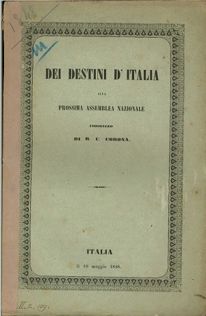 Dei destini d'Italia alla prossima Assemblea Nazionale