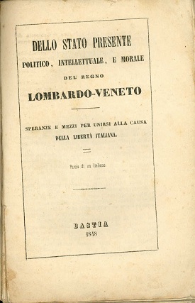 Dello stato presente politico, intellettuale e morale del regno lombardo - veneto