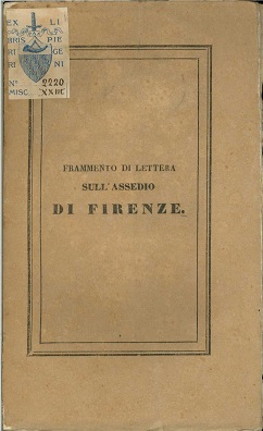 Frammento di lettera sull'assedio di Firenze