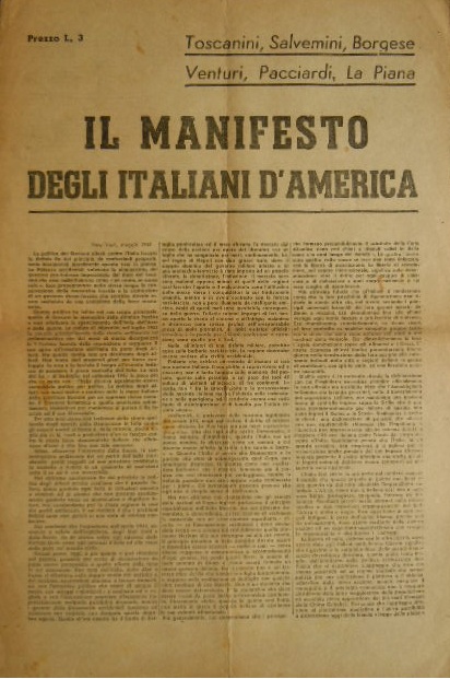 Il manifesto degli italiani d'America