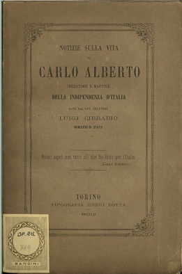 Notizie sulla vita di Carlo Alberto