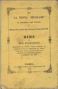 Per la festa secolare da celebrarsi dagl'Italiani in memoria della cacciata degli Austriaci da Genova del 1746