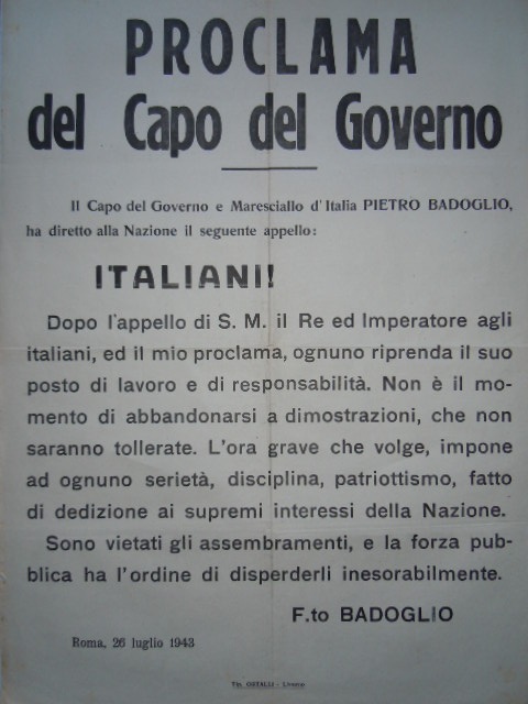 Proclama del Capo del Governo