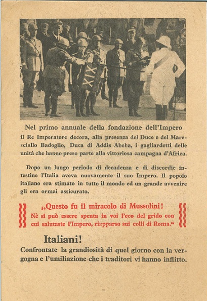 Questo fu il miracolo di Mussolini!