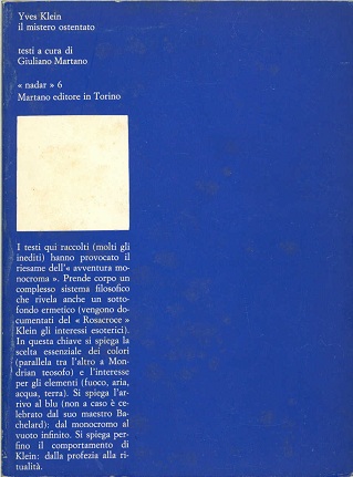 Yves Klein il pensiero ostentato